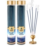 The Aroma Factory Fresh Active Agarbatti for Pooja, Luxury Incense Sticks, Low Smoke and Zero Charcoal, Premium and Fresh Fragrance for Home, Meditation (Bottle Pack of 2, 100g)