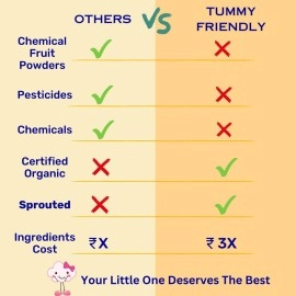 TUMMY FRIENDLY Foods Certified Organic Sprouted Porridge Mixes | Made of Organic Sprouted Ragi Powder, Sprouted Whole-grains, Sprouted Pulses, Fruit, Vegetables and nuts For Little Ones | No Sugar, No