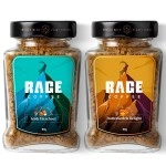 RAGE COFFEE Instant Coffee Combo Pack of 2 - Butterscotch Delight & Irish Hazelnut (Flavoured Instant Coffee 50gms each made using premium Arabica Beans), Glass Bottle