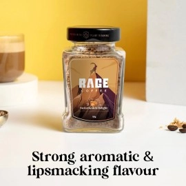 RAGE COFFEE Instant Coffee Combo Pack of 2 - Butterscotch Delight & Irish Hazelnut (Flavoured Instant Coffee 50gms each made using premium Arabica Beans), Glass Bottle