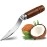 P-Plus International Fruit Cutter Creative Wooden Handle Coconut Cutter for Kitchen Home Coconut Meat Extractor Stainless Steel