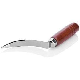 P-Plus International Fruit Cutter Creative Wooden Handle Coconut Cutter for Kitchen Home Coconut Meat Extractor Stainless Steel