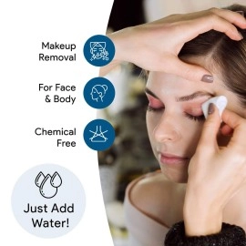 PIRU 100 Count Ultra Soft Non Woven Disposable Face Cleaning Cloth, Beauty Towel, Dry Wipe, Durable for Cleansing, Facial, Makeup Removal, Multipurpose Tissue Napkin (8x8 Inches)