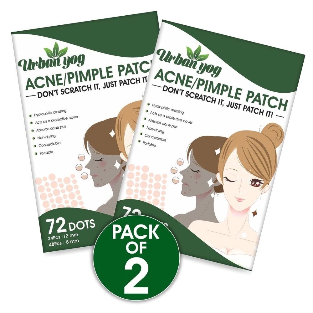 Urban yog Acne Pimple Patch - Invisible Facial Stickers cover with 100% Hydrocolloid, Pimple / Acne Absorbing patch (Pack Of 2)