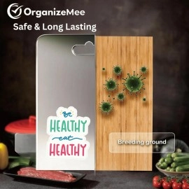 OrganizeMee Large Stainless Steel Chopping Cutting Board for Vegetable Fruit Cutter Metal Choping-Board for Kitchen, Big Size Pad Choping Boards Kitchen,1 Year Warranty (Size 36 cm X 25Cm)