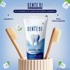 Dente91 Enamel Pro Toothpaste| Sensitivity Relief | Repairs Cavities | Fights Gum Disease | Reduces Bad Breath | Strengthens Enamel | SLS free | Fluoride free | Paraben free, Pack of 1, 100g