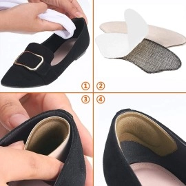 MELOWELL Premium Heel Pads for Shoes Too Big, Self-Adhesive Heel Inserts for Women&Men, Heel Grips to Improve Shoe Fit and Comfort, Heel Protectors to Prevent Pain Blisters Calluses (2 Pairs)
