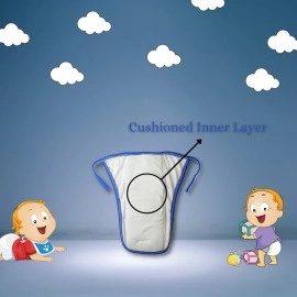LITTLE BOO Cotton Clothes Diapers/langots/Nappy/Double Layer/Padded/Cushioned u Shaped Reusable and Washable Nappies Extra Soft for Newborn Baby(0-6 Months) (Pack of 5)