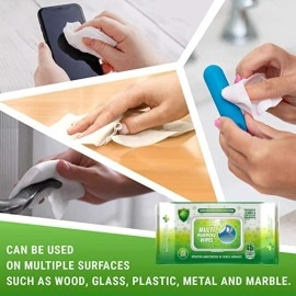 Glider Multipurpose Skin and Surface Wipes with Flip-Top | Gentle & Effective Cleansing for Hands & Surfaces | (Pack of 8 - 576 Wipes)