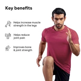 HealthKart HK Vitals Joint Support Supplement, with Glucosamine 1400mg, Chondroitin, Calcium and Vitamin D3, For Joint Strength, Mobility, and Flexibility, 60 Joint Support Tablets