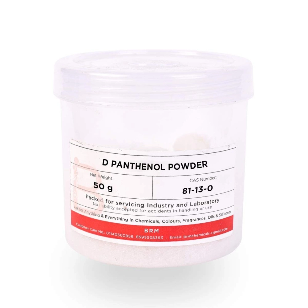 BRM Chemicals D Panthenol Powder - 50 Grams For Soap Making, Shampoo Making, Cosmetic Making & DIY Personal Care For Face, Hair, Skin & Body