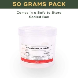 BRM Chemicals D Panthenol Powder - 50 Grams For Soap Making, Shampoo Making, Cosmetic Making & DIY Personal Care For Face, Hair, Skin & Body
