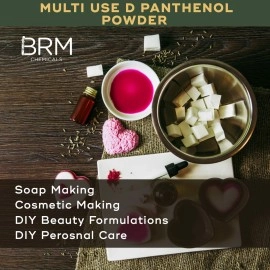 BRM Chemicals D Panthenol Powder - 50 Grams For Soap Making, Shampoo Making, Cosmetic Making & DIY Personal Care For Face, Hair, Skin & Body