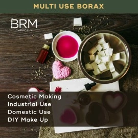 BRM Chemicals Borax - Sodium Tetraborate - 500 Grams For Domestic Use, Cosmetic Making & DIY Personal Care For Face, Hair, Skin & Body