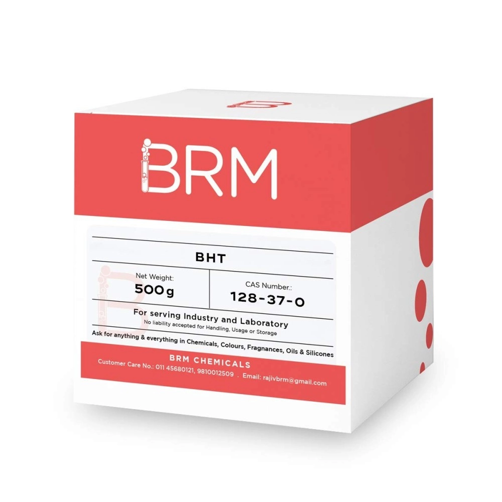BRM Chemicals BHT Butylated Hydroxytoluene - 500 Grams For Domestic Use, Cosmetic Making & DIY Personal Care For Face, Hair, Skin & Body
