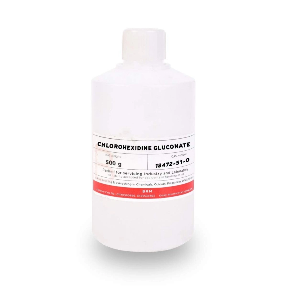 BRM Chemicals Chlorhexidine Gluconate - 500 Grams For Soap Making, Shampoo Making, Cosmetic Making & DIY Personal Care For Face, Hair, Skin & Body