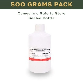 BRM Chemicals Chlorhexidine Gluconate - 500 Grams For Soap Making, Shampoo Making, Cosmetic Making & DIY Personal Care For Face, Hair, Skin & Body