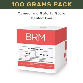 BRM Chemicals Niacinamide Vitamin B3 Powder - 100 Grams DIY Personal Care For Face, Hair, Skin & Body