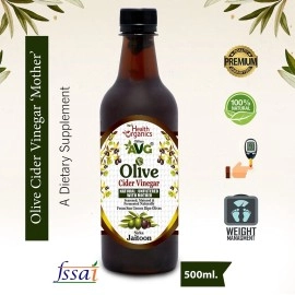 AVG Health Organics Olive Vinegar with mother, natural & unfiltered 500 ml | Jaitoon Sirka