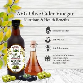 AVG Health Organics Olive Vinegar with mother, natural & unfiltered 500 ml | Jaitoon Sirka