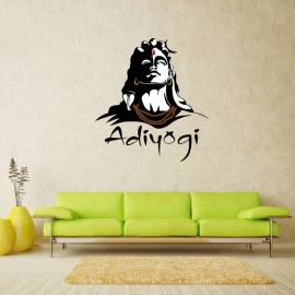 Rangoli Big Shiva Picture Wall Sticker Vinyl 50 x 70 cm Pack of 1, Multicolour,