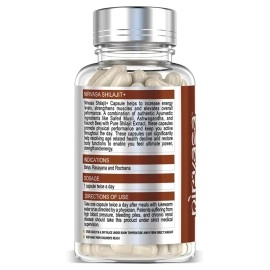 Nirvasa Pure Shilajit with Safed Mulsi, Aswagandha, kaunch beez - 120 Caps, Pack of 2