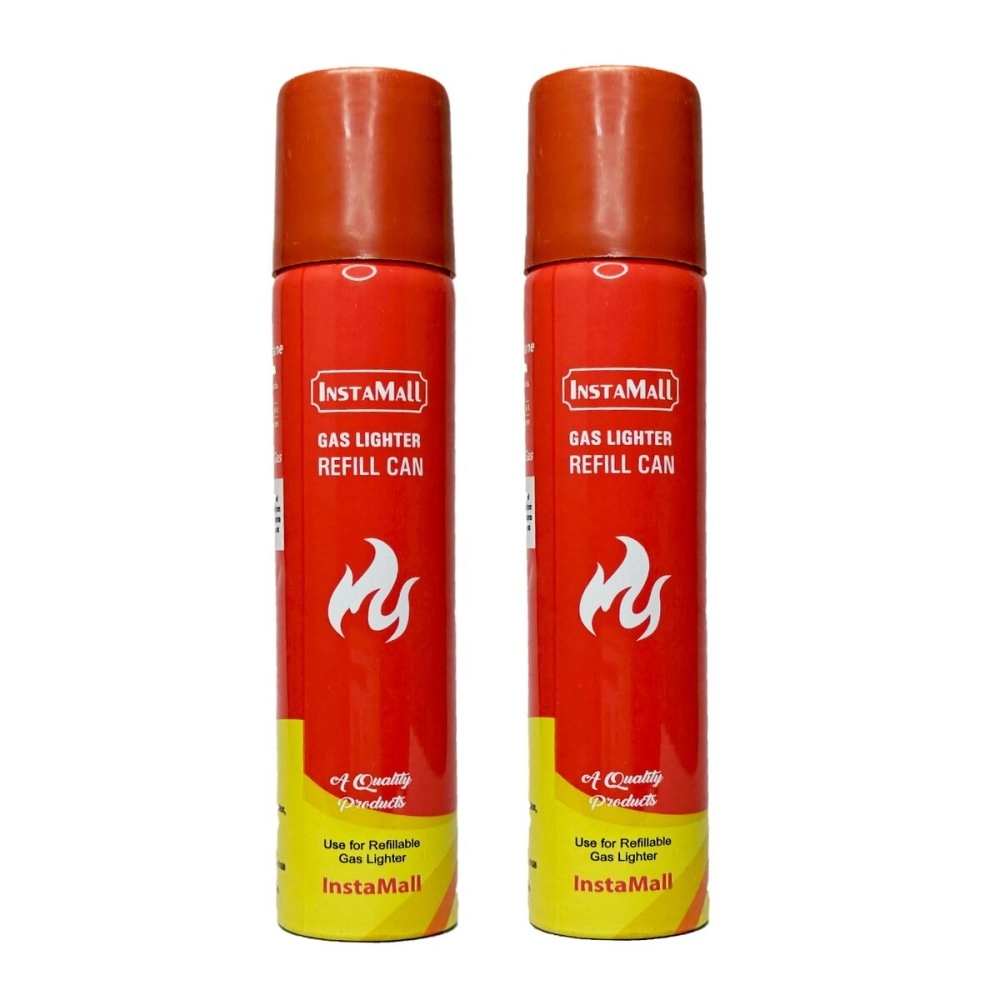 Instamall Aluminum Gas Lighter Refill Can,100 Ml Pack Of 2(Yellow)