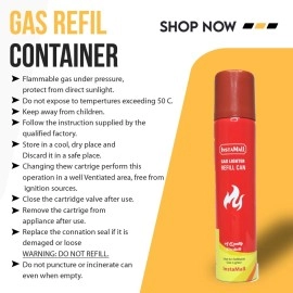 Instamall Aluminum Gas Lighter Refill Can,100 Ml Pack Of 2(Yellow)