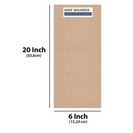 Variety Canvas 6 Piece 20 x 6 Inch Large MDF Boards for Art and Craft, Wood MDF Sheets for Craft Work, DIY MDF Cutouts