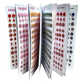 SUNAINA (Original) Spiral Multicolour Mix Design And Mix Self-Adhesive Size Full Stone Bindi Book For Women