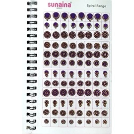SUNAINA (Original) Spiral Multicolour Mix Design And Mix Self-Adhesive Size Full Stone Bindi Book For Women