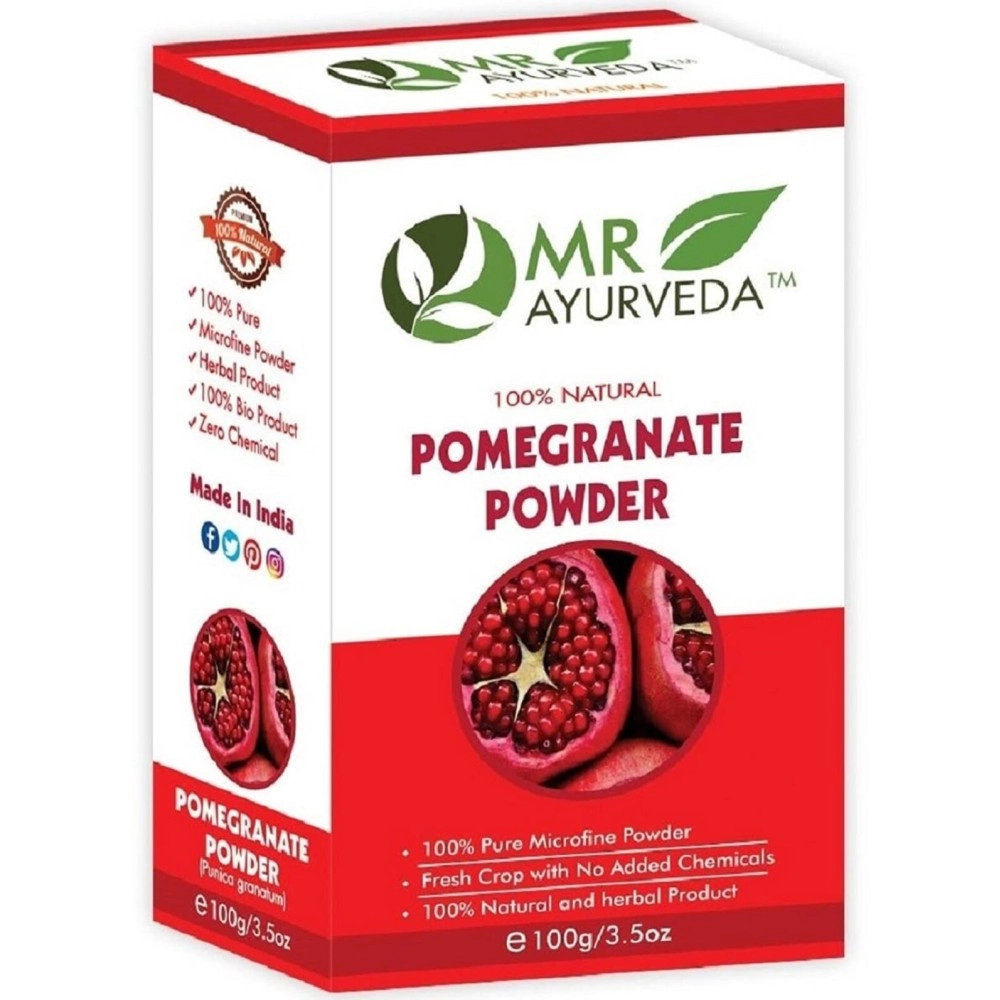 MR Ayurveda 100% Organic Pomegranate Peel Powder | Pomegranate Peel Powder for Skin | Pomegranate Powder for Hair | Pomegranate Peel Powder for Face, 100 Grams