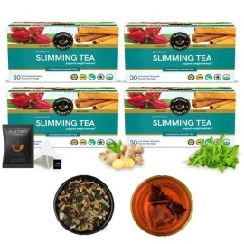 TEACURRY Slimming Tea (4 Months Pack, 120 Tea Bags) - Helps in Weight Management Both Men, Women | Lose Weight, Reduce Tummy, Prevent Ageing | Weight Loss Green Tea