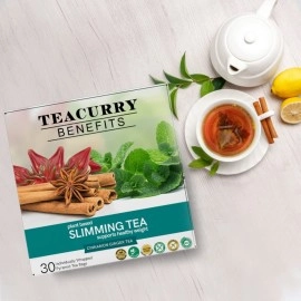 TEACURRY Slimming Tea (4 Months Pack, 120 Tea Bags) - Helps in Weight Management Both Men, Women | Lose Weight, Reduce Tummy, Prevent Ageing | Weight Loss Green Tea