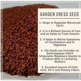 Vedyaz Organics Halim Seeds organic for Eating/Aliv Seed/Garden Cress Seeds - 500gm- Protein Rich Immunity Booster Food for good skin and hair (Halim)