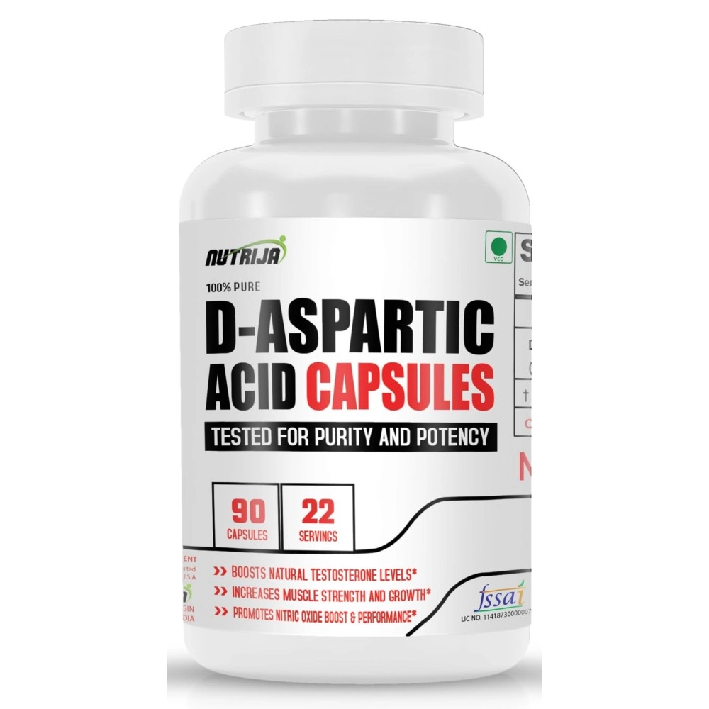 NutriJa D-Aspartic Acid (DAA) | Muscle Strength, Growth & Performance - 90 Capsules