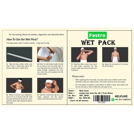 Fastro Wet Pack Cotton Patti Satvik Movement and Anema Kit Satvik Movement 1500ml 1 Strip for Stomach 2 Strips for Neck & Head 1 Anima Pot Kit 1 Silicon Pipe 2 Nozzles 1 Pinch Clamp with User Manual