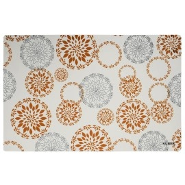 Kuber Industries Rangoli Design 6 Pieces PVC PVC 6 Piece Dining Table Placemat Set,White, Standard (HS_37_KUBMART020139)