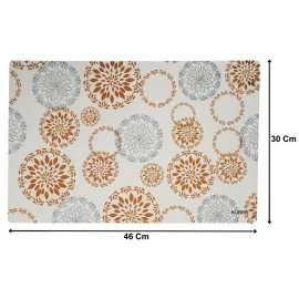 Kuber Industries Rangoli Design 6 Pieces PVC PVC 6 Piece Dining Table Placemat Set,White, Standard (HS_37_KUBMART020139)