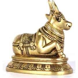 Treemaison Coronating Homes Vastu Brass Nandi Cow Statue Vastu Remedy For Home & Office | Brass Shiva\'s Bull (Nandi)