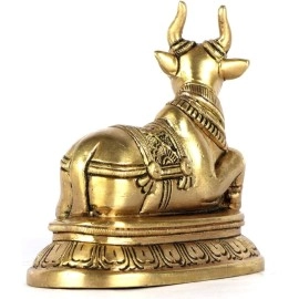 Treemaison Coronating Homes Vastu Brass Nandi Cow Statue Vastu Remedy For Home & Office | Brass Shiva\'s Bull (Nandi)