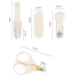 GOCART WITH G LOGO Baby Nail Kit, Baby Manicure Kit And Pedicure Kit With Baby Nail Clipper, Scissor, Nail File & Tweezers For New-Born, Infant & Toddler (White),1 Count