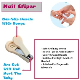 GOCART WITH G LOGO Baby Nail Kit, Baby Manicure Kit And Pedicure Kit With Baby Nail Clipper, Scissor, Nail File & Tweezers For New-Born, Infant & Toddler (White),1 Count