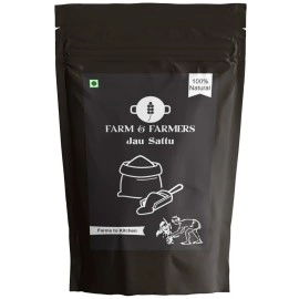Farm & Farmers Organic Jau Sattu Flour 700gm - Gluten Free Barley Flour Atta Jau Ka Sattu, Fresh from Farms 100% Vegan No Preservatives, No Trans Fats, Rich in Protein and Nutrients