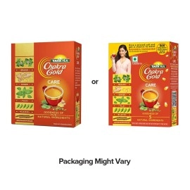 TATA Tea Chakra Gold care Dust Tea| Goodness Of Five Natural Ingredients| Brahmi, Ginger, Tulsi, Elaichi & Adhimadhuram | Flavoured Black Tea |250 grams