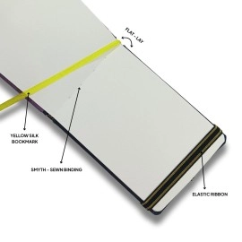 Zen Sangam Express your Mind - A5 Watercolor Art Journal Landscape - 245 GSM - 20% Cotton Cold Pressed - 50 Pages - Size (14.8x21cm) - Watercolour Book - Blue