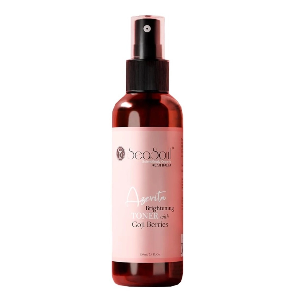 SEA SOUL Intensive Brightening Face Toner Mist Spray For Brightening, Hydration & Skin Makeup Cleansing Infused With Hyaluronic Acid, Goji Berries, Azelaic, Collagen, Glutathione & Vitamin C (100 Ml)