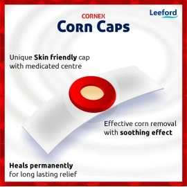 Leeford Cornex Corn Caps - 40 Strips | Corn Remover For Feet | Skin Friendly Corn Cap | Corn Caps for Foot Male & Female | Ayurvedic Corn Plaster | Medicated Corn Remover Cap