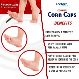 Leeford Cornex Corn Caps - 40 Strips | Corn Remover For Feet | Skin Friendly Corn Cap | Corn Caps for Foot Male & Female | Ayurvedic Corn Plaster | Medicated Corn Remover Cap