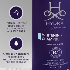 H HYDRA GROOMERS Professional Whitening Shampoo for Dogs and Cats, Pet Whitening Shampoo for Light-Colored Fur or Hair, Reduces Yellow Color and Stains